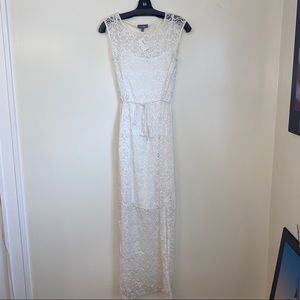 Neiman Marcus Long Lace White Dress